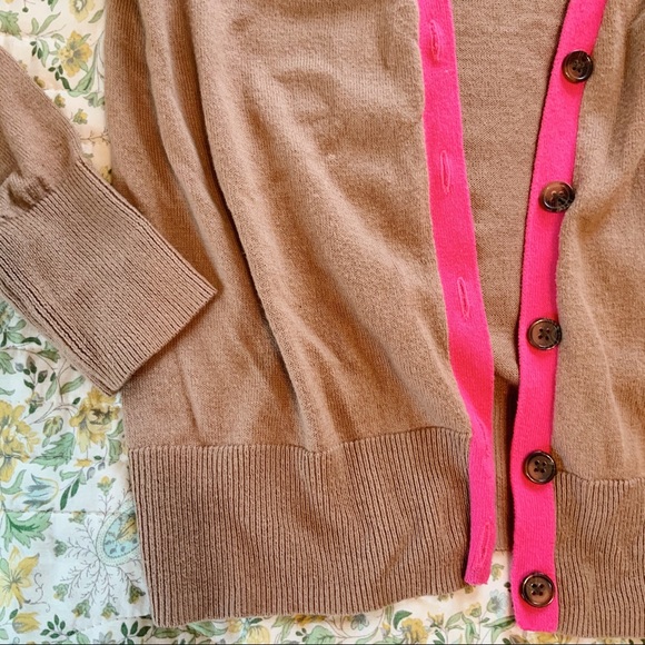 Old Navy pink and light brown button down cardigan - Picture 3 of 4